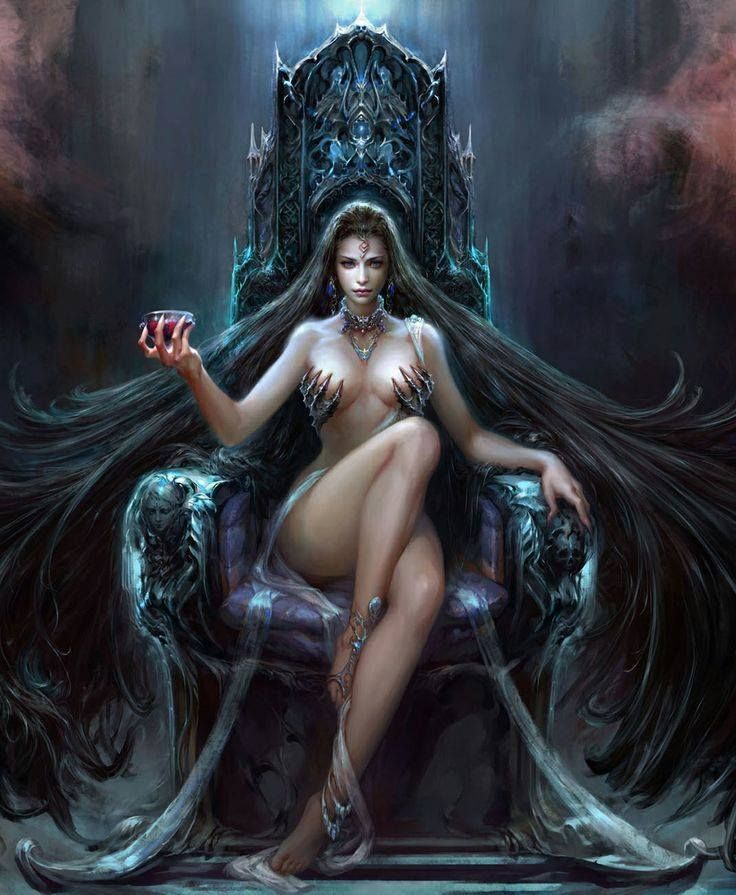 Die Herrin auf ihrem Thron.